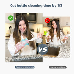 MOMMED electric bottle brush 360-degree rotation enables fast bottle cleaning