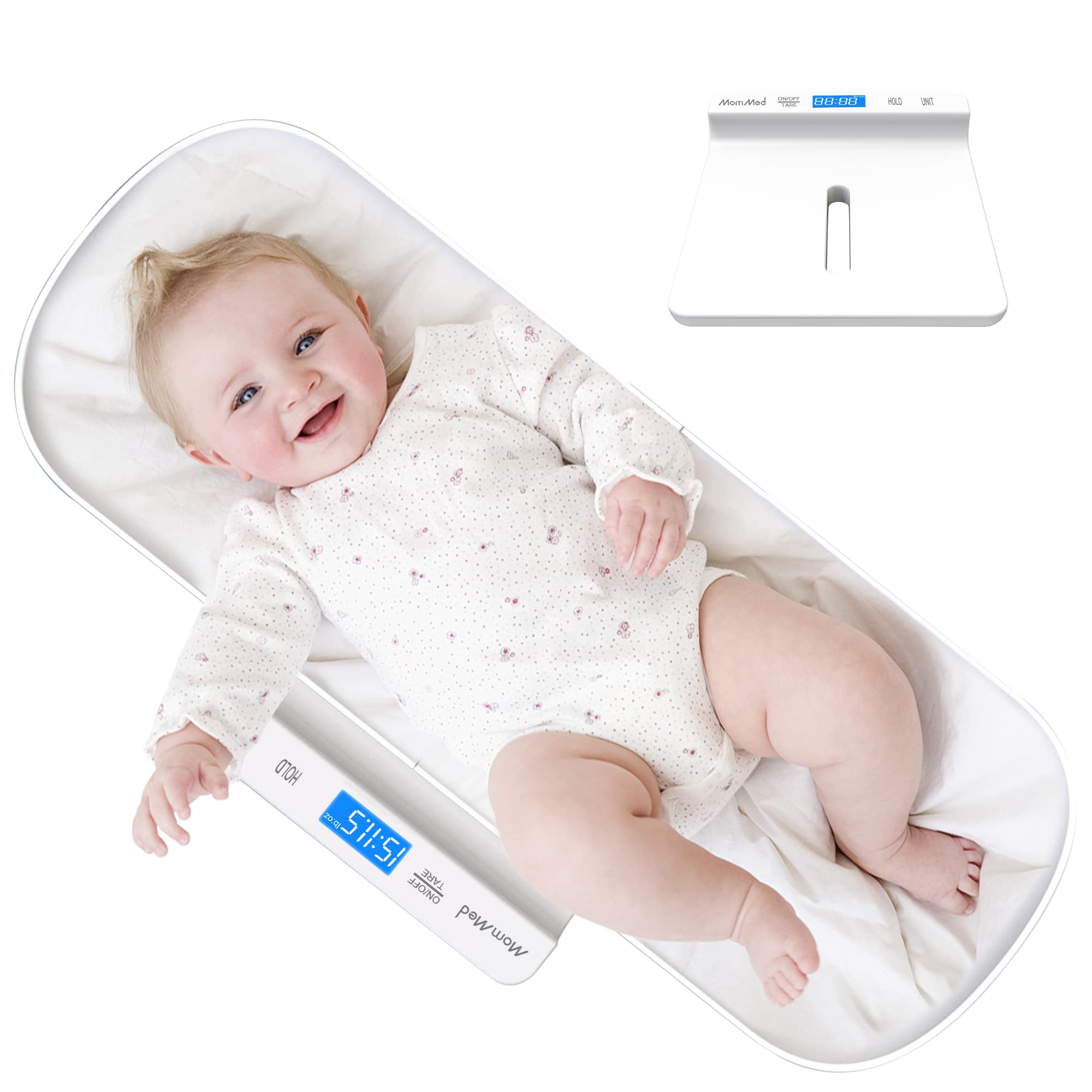 MOMMED Pet Scale with blue backlight enables clear night-time readings for pets.