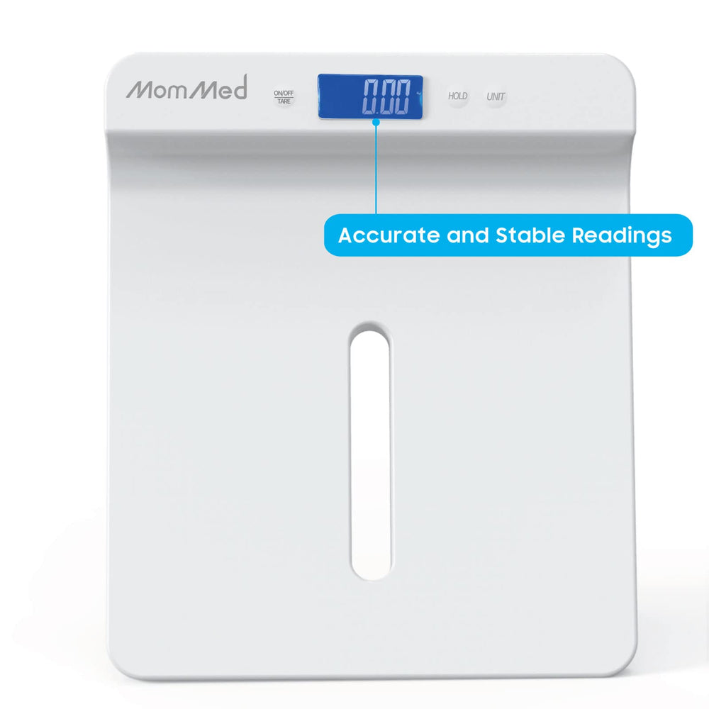 MOMMED Pet Scale height measurement readout helps track growth alongside weight.
