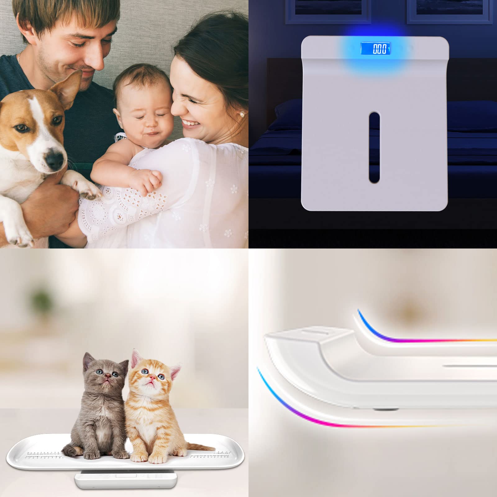 MOMMED Pet Scale uses high-precision sensors for accurate readings across weights.