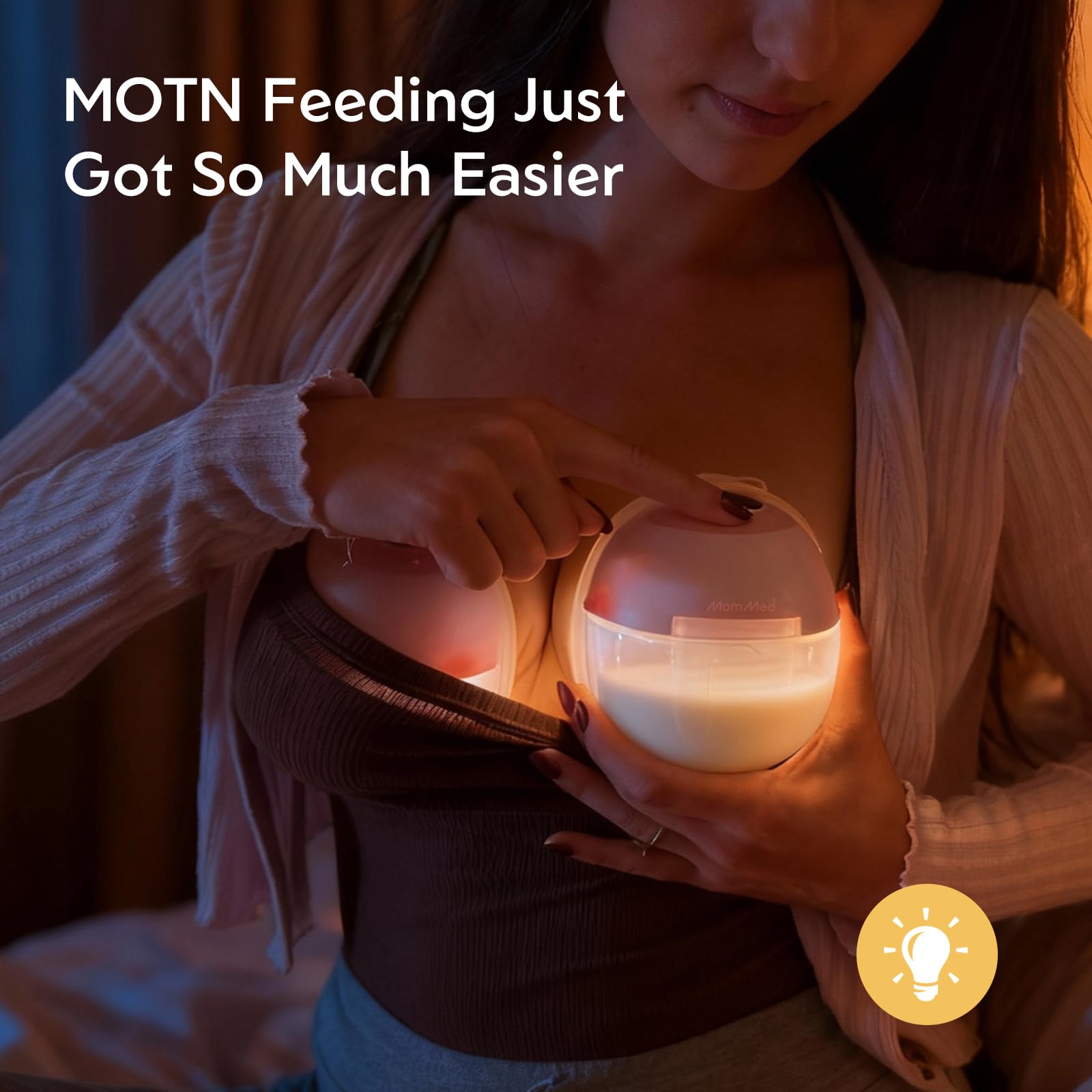 MomMed S33 night-light display aids midnight pumping without waking baby.