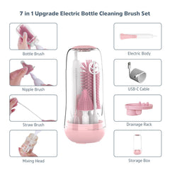 MOMMED silicone brush heads for durable bottle scrubbing without scratches