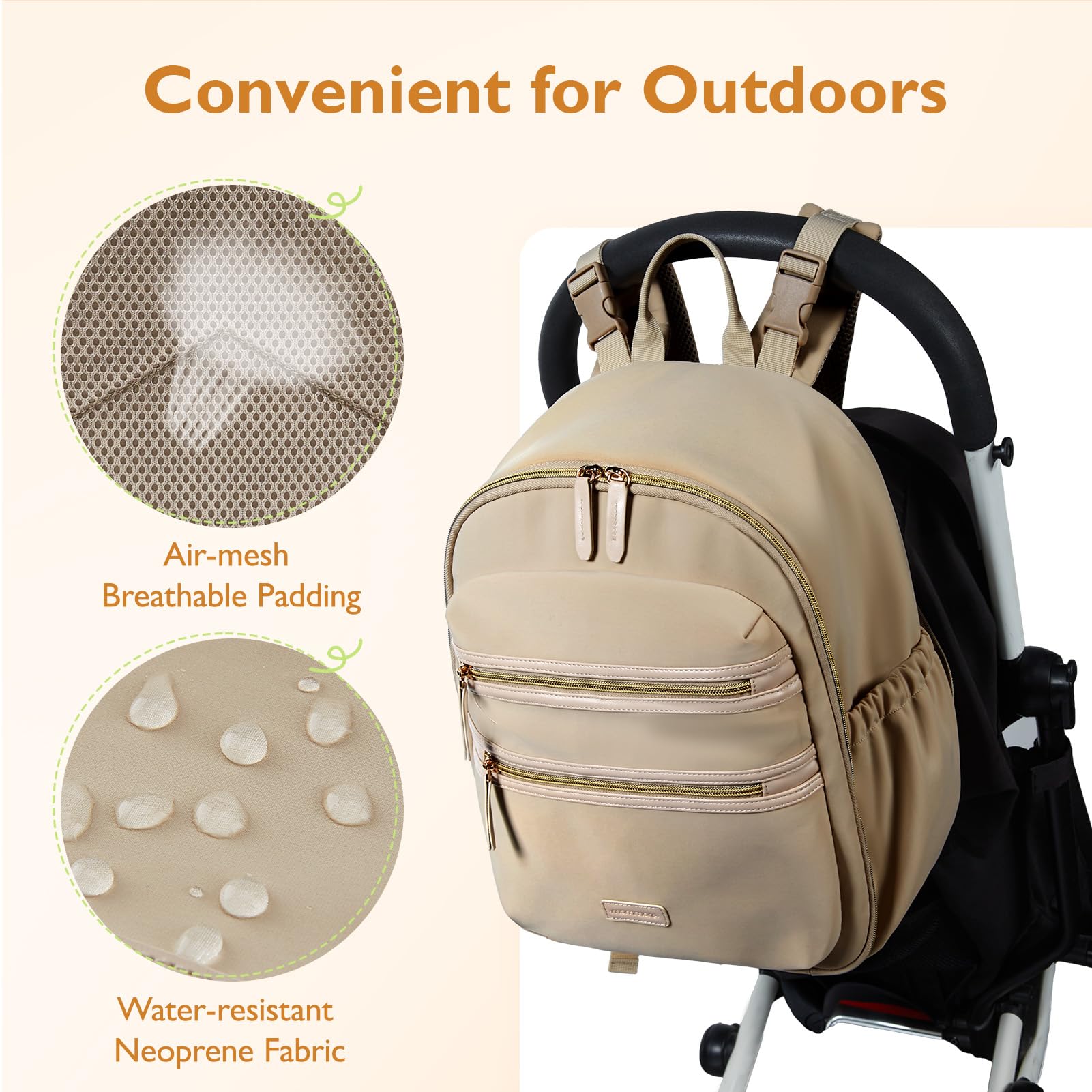 mommore backpack padded shoulder straps reduce fatigue during busy days