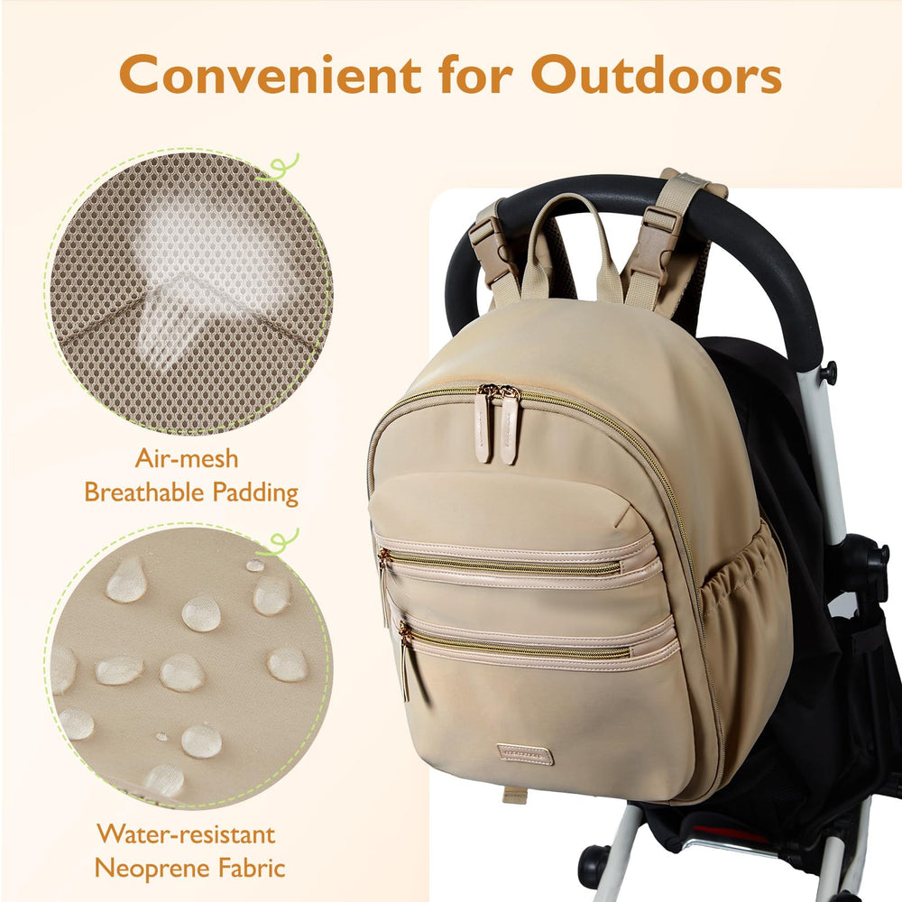 mommore backpack padded shoulder straps reduce fatigue during busy days