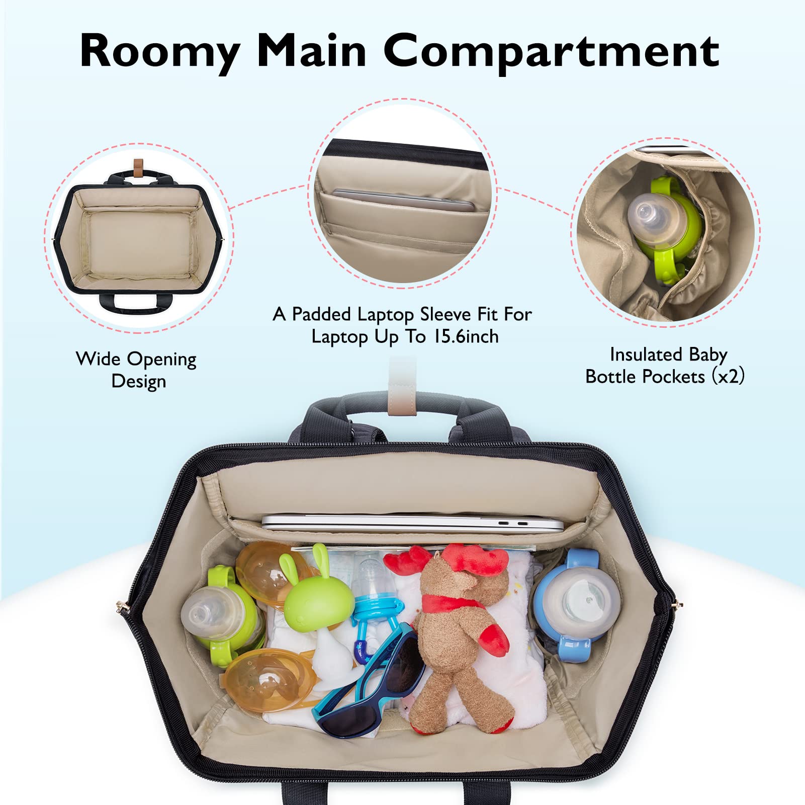 mommore breast pump backpack insulated bottle pockets offer temperature-friendly storage for feeds