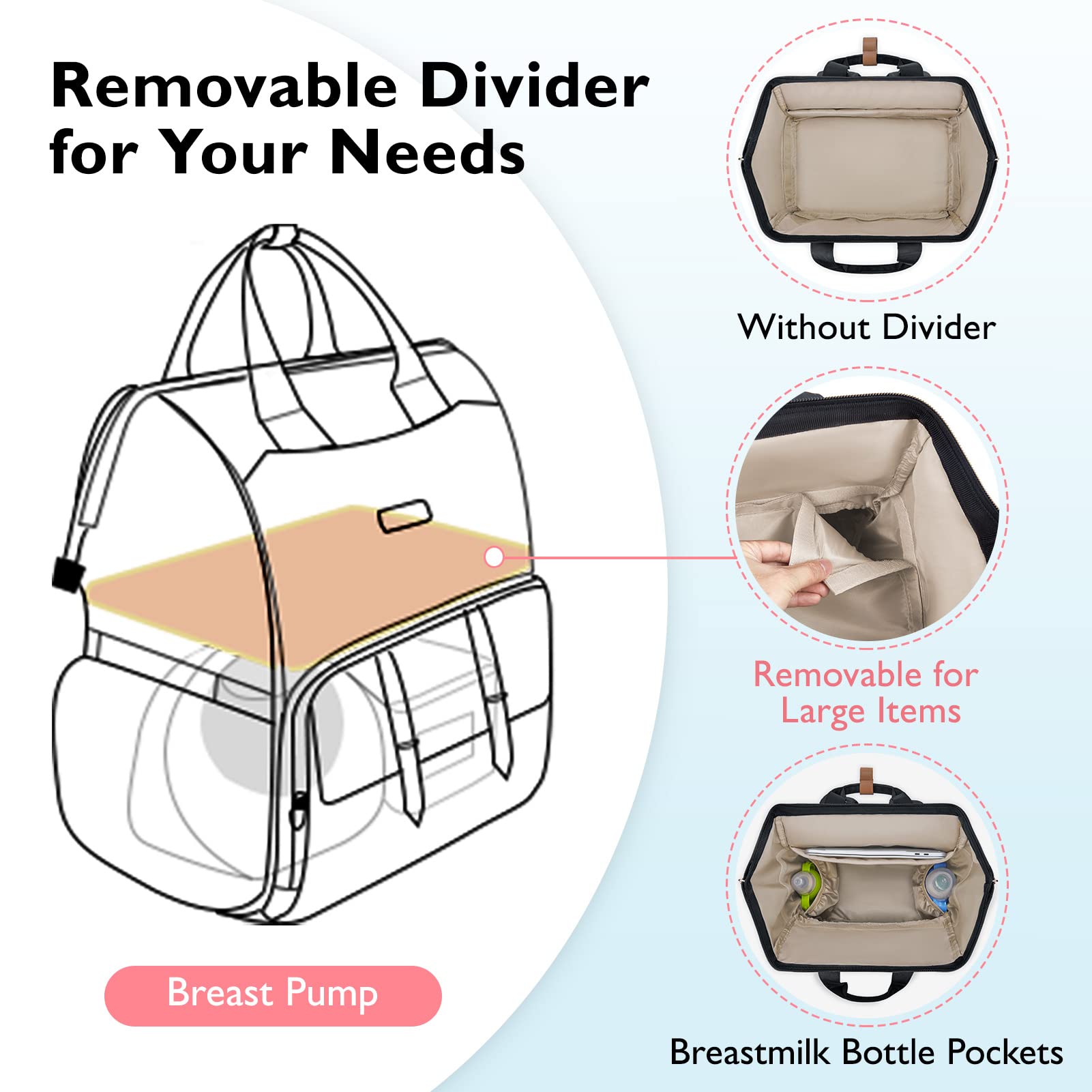 mommore breast pump backpack laptop sleeve supports laptops up to 15.6 inches for work
