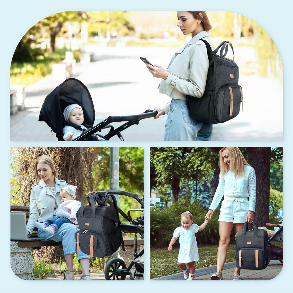 mommore breast pump backpack stroller strap demonstrates hands-free travel with luggage compatibility