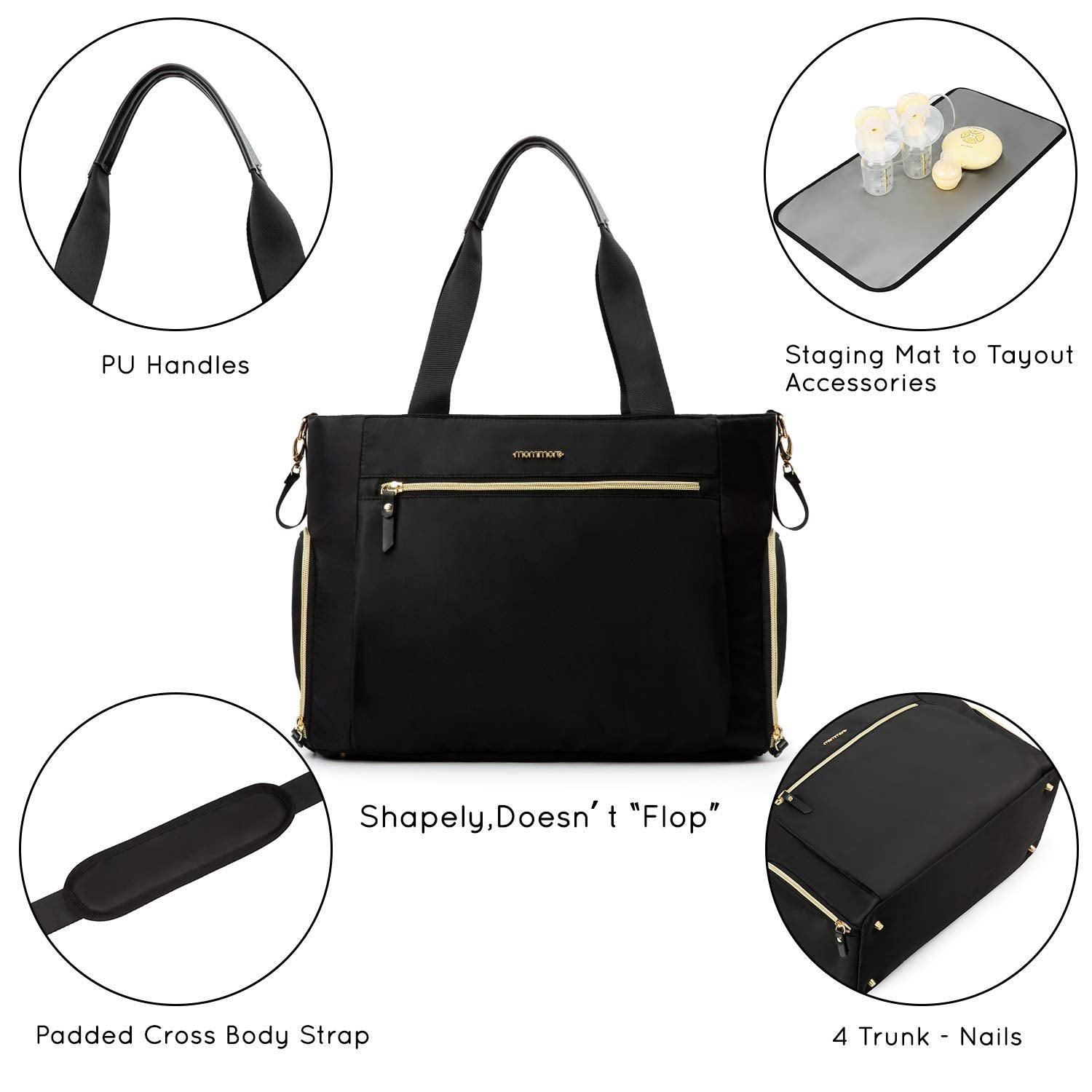 mommore breast pump bag easy-to-clean zippers for quick maintenance