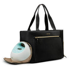 mommore breast pump bag front view showing stylish storage and accessibility