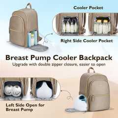 mommore breast pump bag inner mesh pocket stores tissues for quick reach.