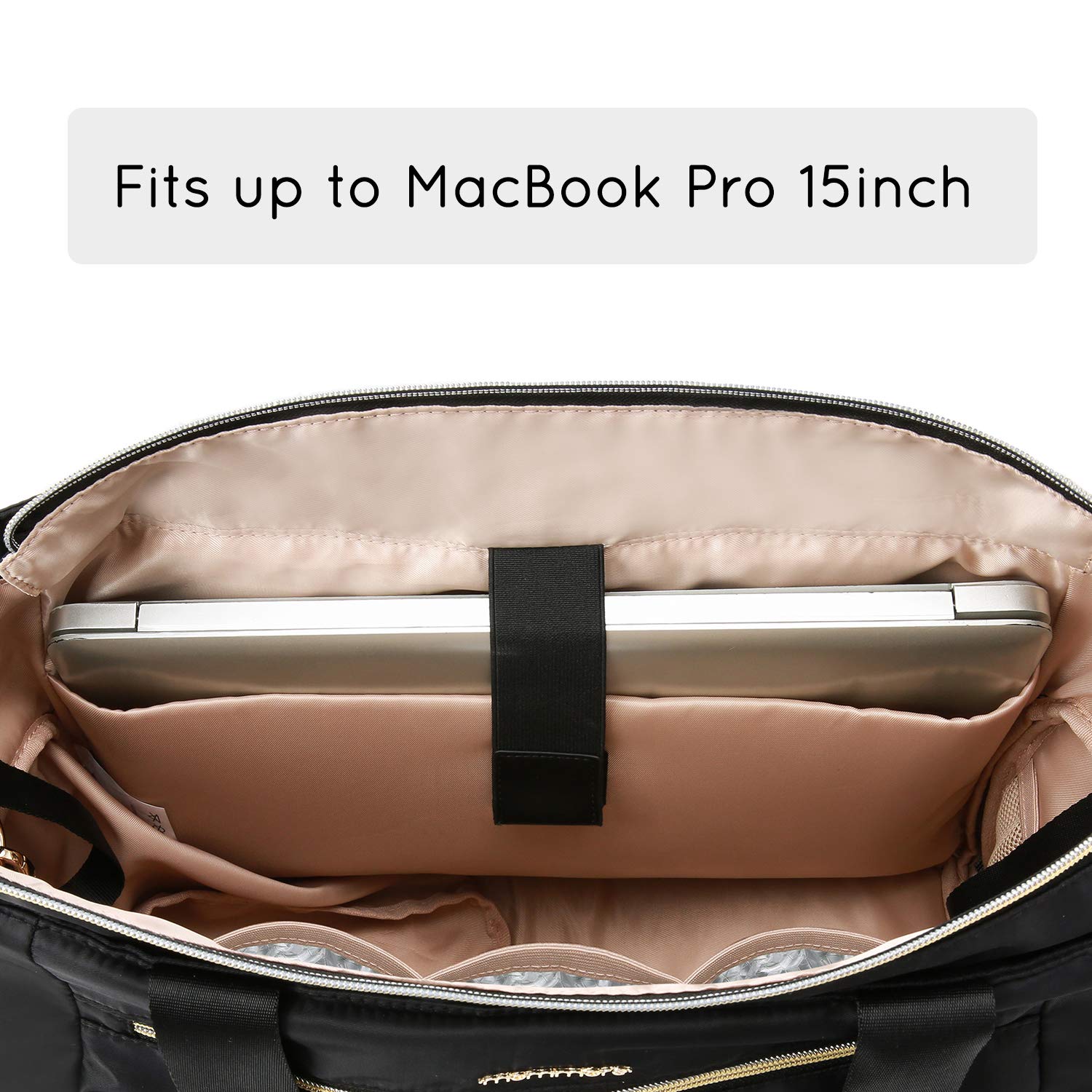 mommore breast pump bag laptop pocket fits up to 15-inch devices