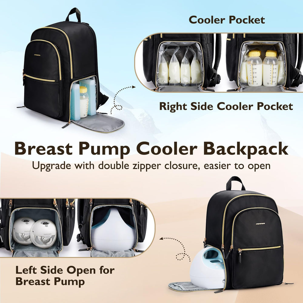 mommore bag side-access design enables quick pump removal during busy mornings