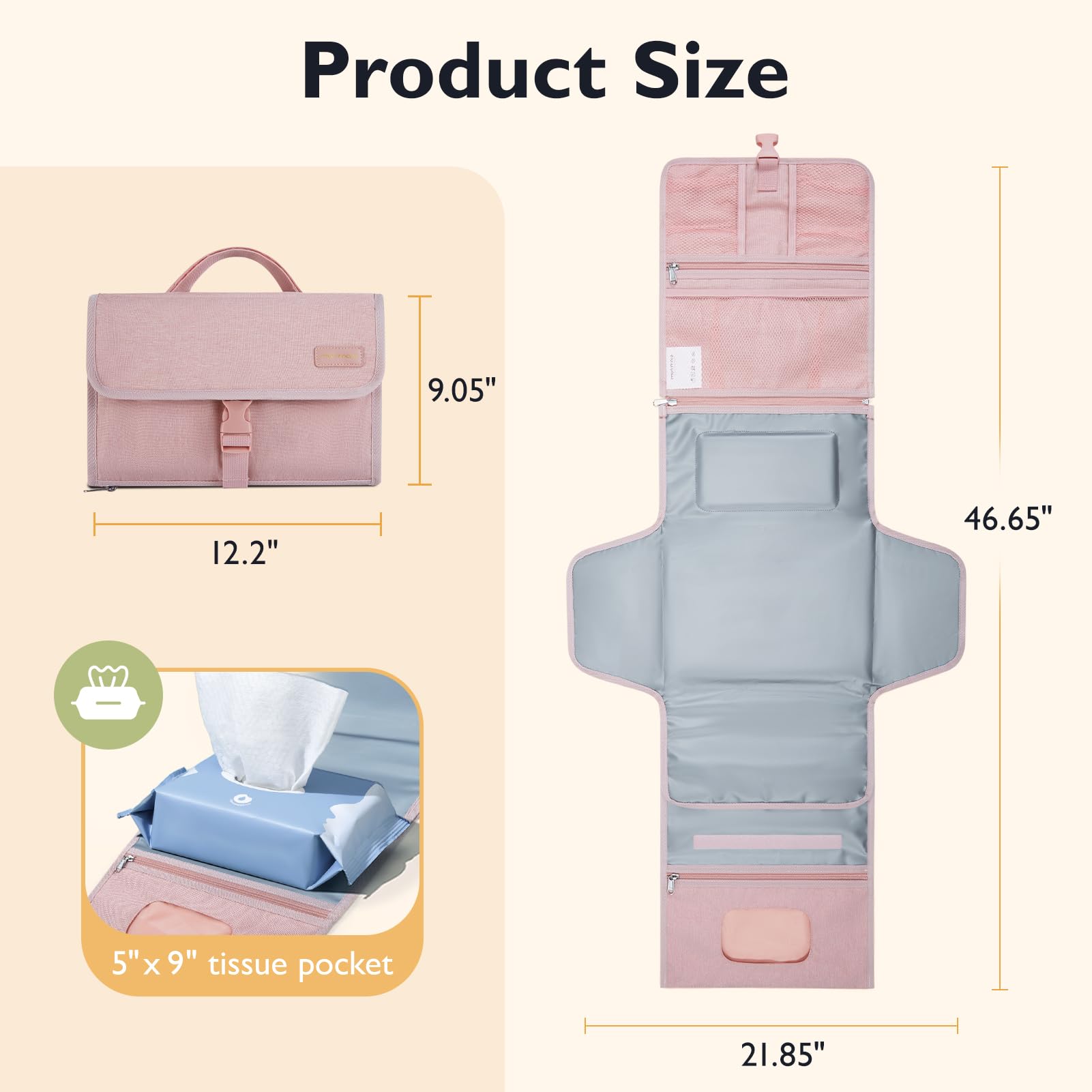 mommore changing pad attaches to stroller for hands-free diaper changes