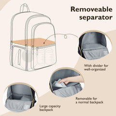 mommore removable divider helps separate pump, bottles, and accessories neatly