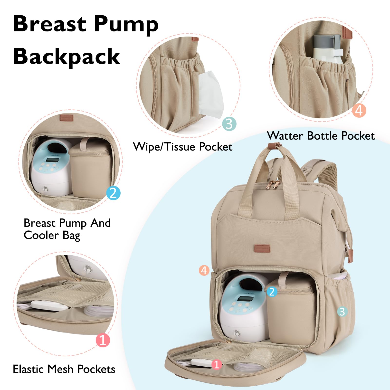 mommore Diaper Bag Backpack 15.6-inch laptop sleeve protects work gear on the go
