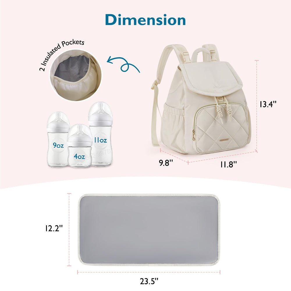 mommore diaper bag backpack changing pad included for on-the-go changes