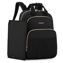 mommore diaper bag backpack front view quilted design offers stylish organization