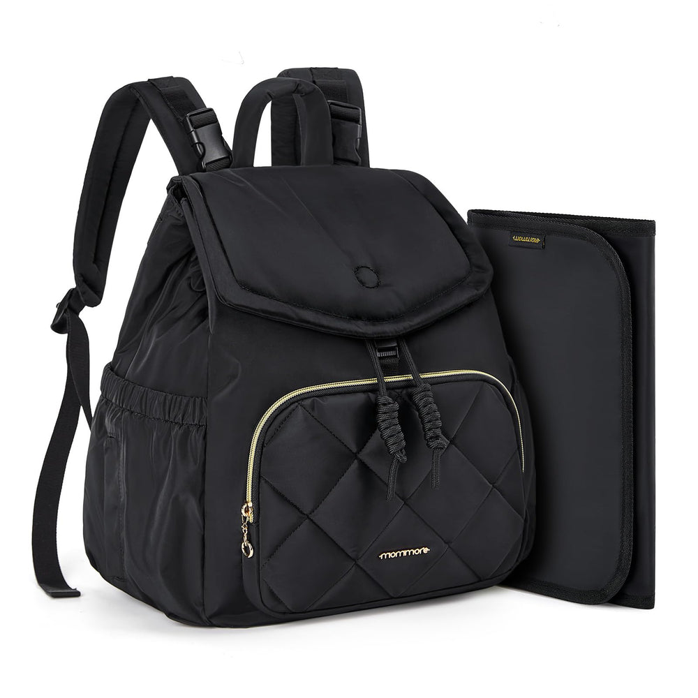 mommore diaper bag backpack front view shows compact design for everyday travel