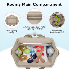 mommore Diaper Bag Backpack insulated bottle pockets for keeping feeds at correct temperature