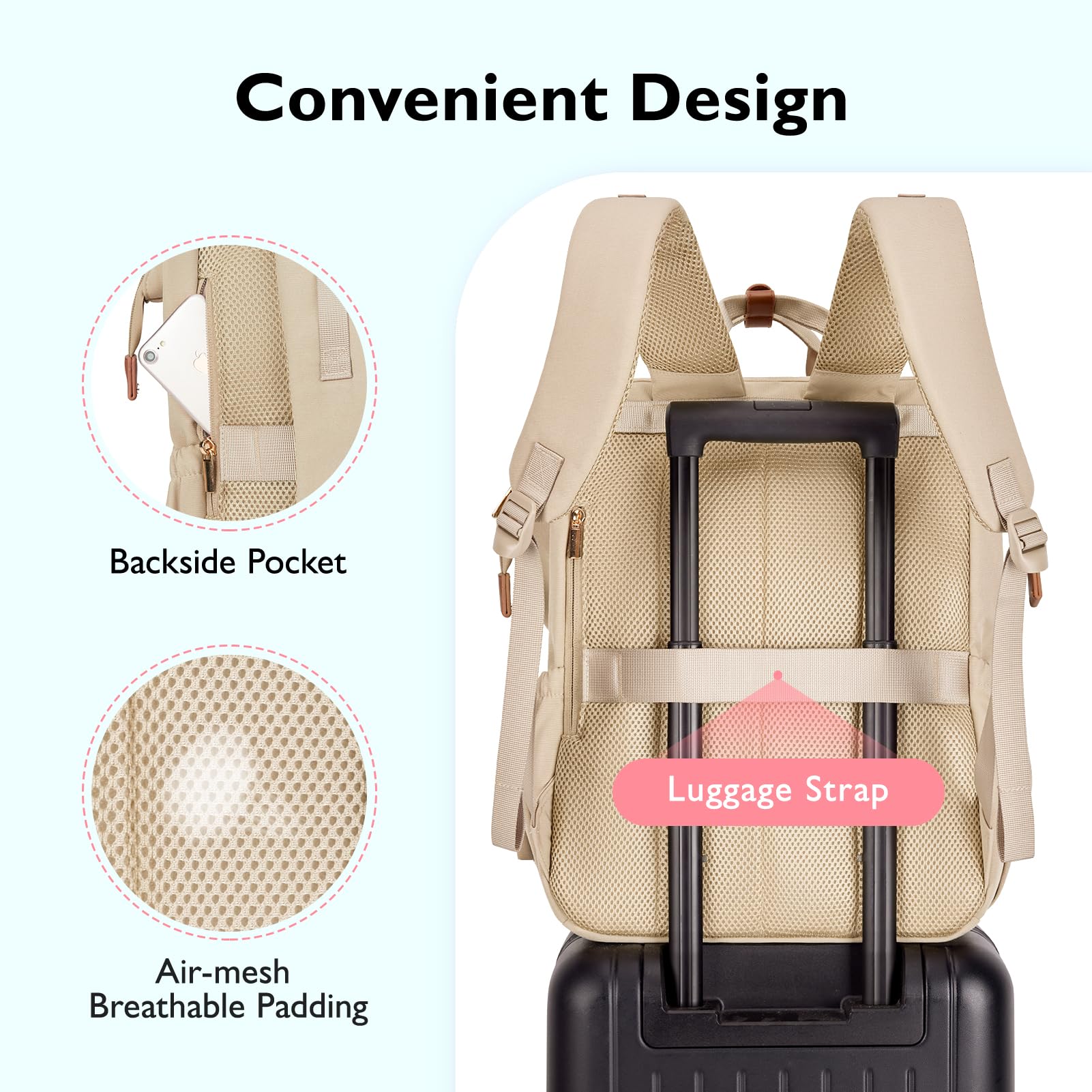 mommore Diaper Bag Backpack side pockets for water bottles and quick-access essentials