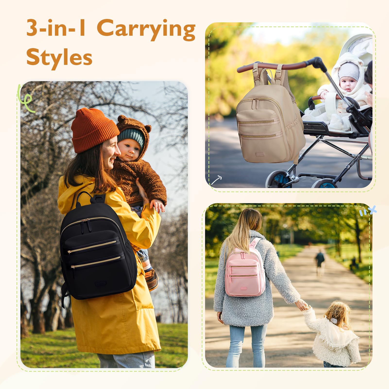 mommore diaper bag insulated pockets keeping bottles ready for outings
