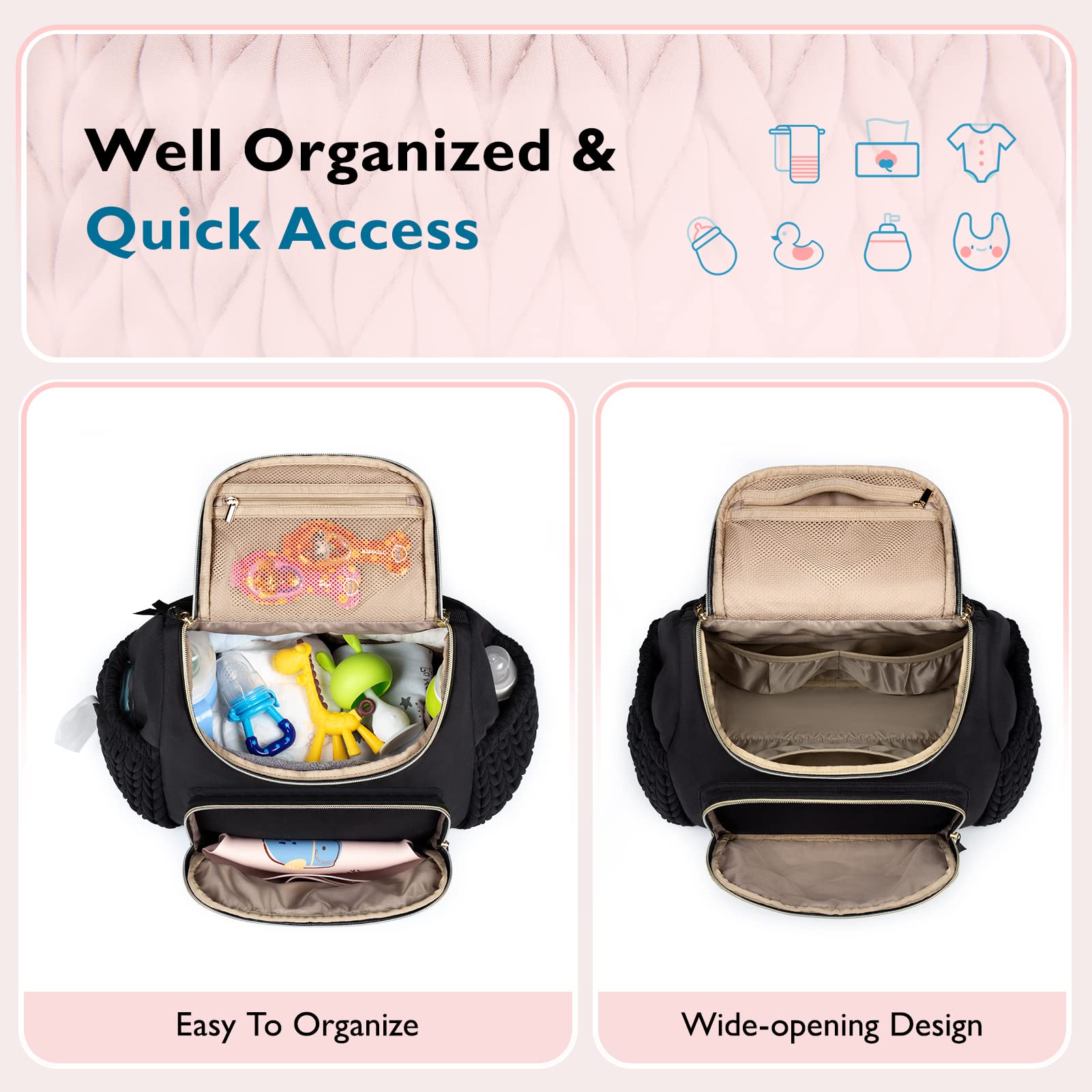 mommore diaper bag small backpack includes changing pad for quick on-the-go cleanup