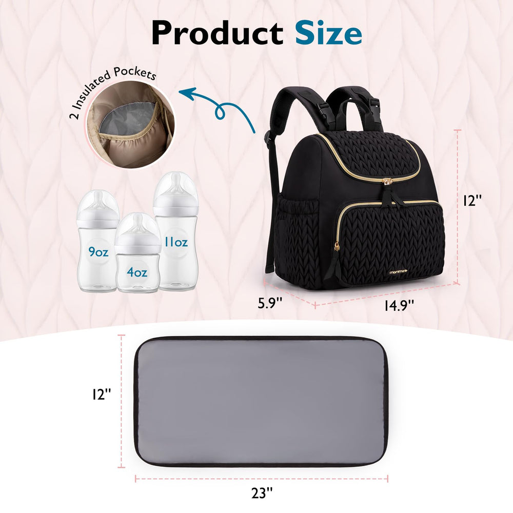 mommore diaper bag small backpack compact size with 10 pockets