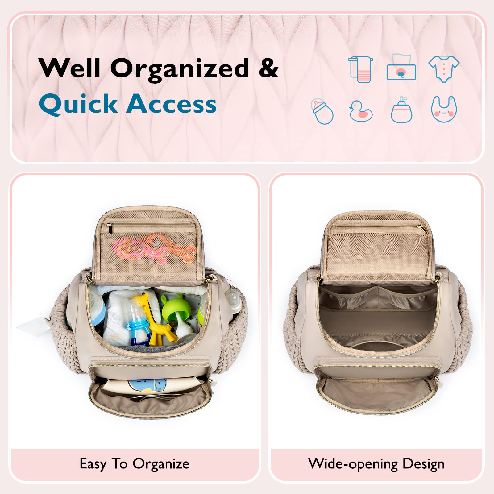 mommore diaper bag small backpack insulated pockets keep bottles ready for on-the-go feeding