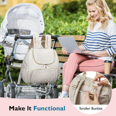 mommore diaper bag small backpack insulated pockets highlight keeps bottles warm or cool during outings.