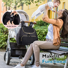 mommore diaper bag small backpack with insulated pockets for bottles or snacks