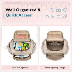 mommore diaper bag small backpack insulated pockets keep bottles ready for on-the-go feeding
