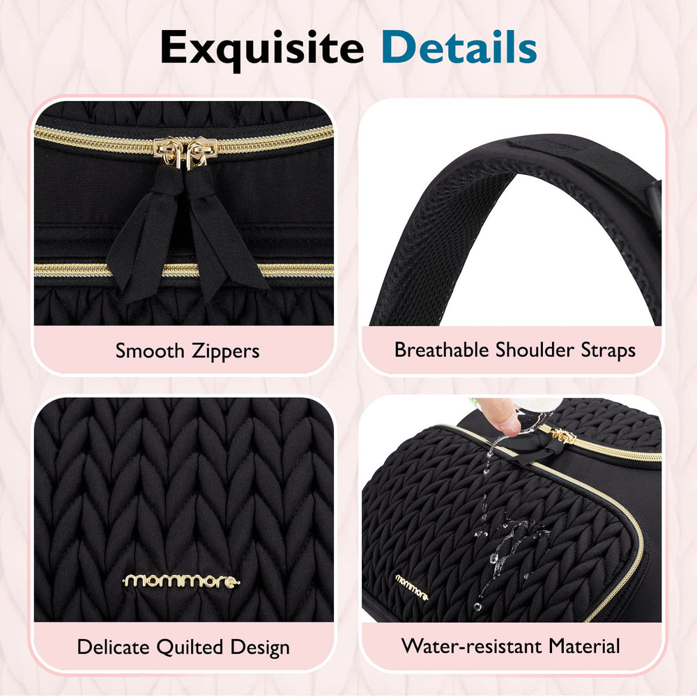 mommore diaper bag small backpack made with lightweight, water-resistant material