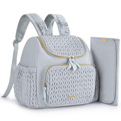 mommore diaper bag small backpack open view shows organized storage for quick diaper changes