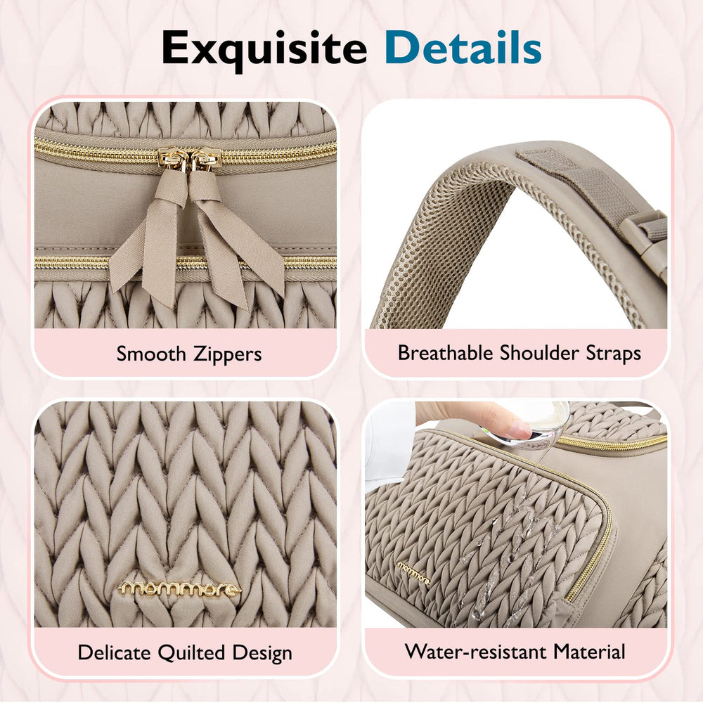 mommore diaper bag small backpack stroller straps for hands-free strolling
