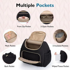 mommore diaper bag small backpack with stroller straps for hands-free outings