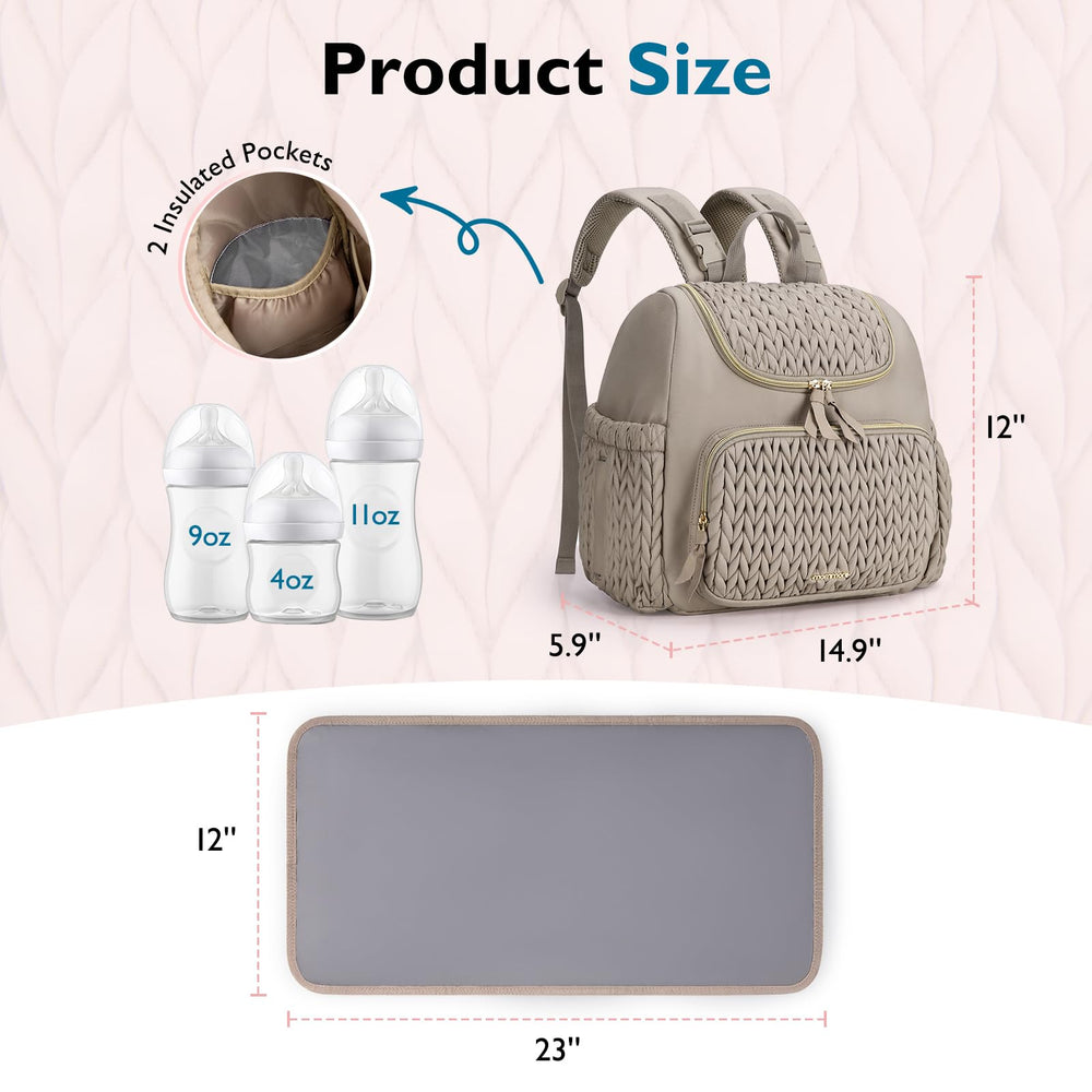 mommore diaper bag small backpack water-resistant material for daily outings