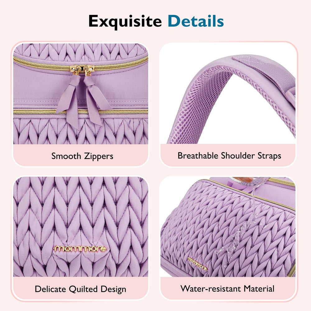 mommore diaper bag small interior insulated pockets keep items temperature-ready