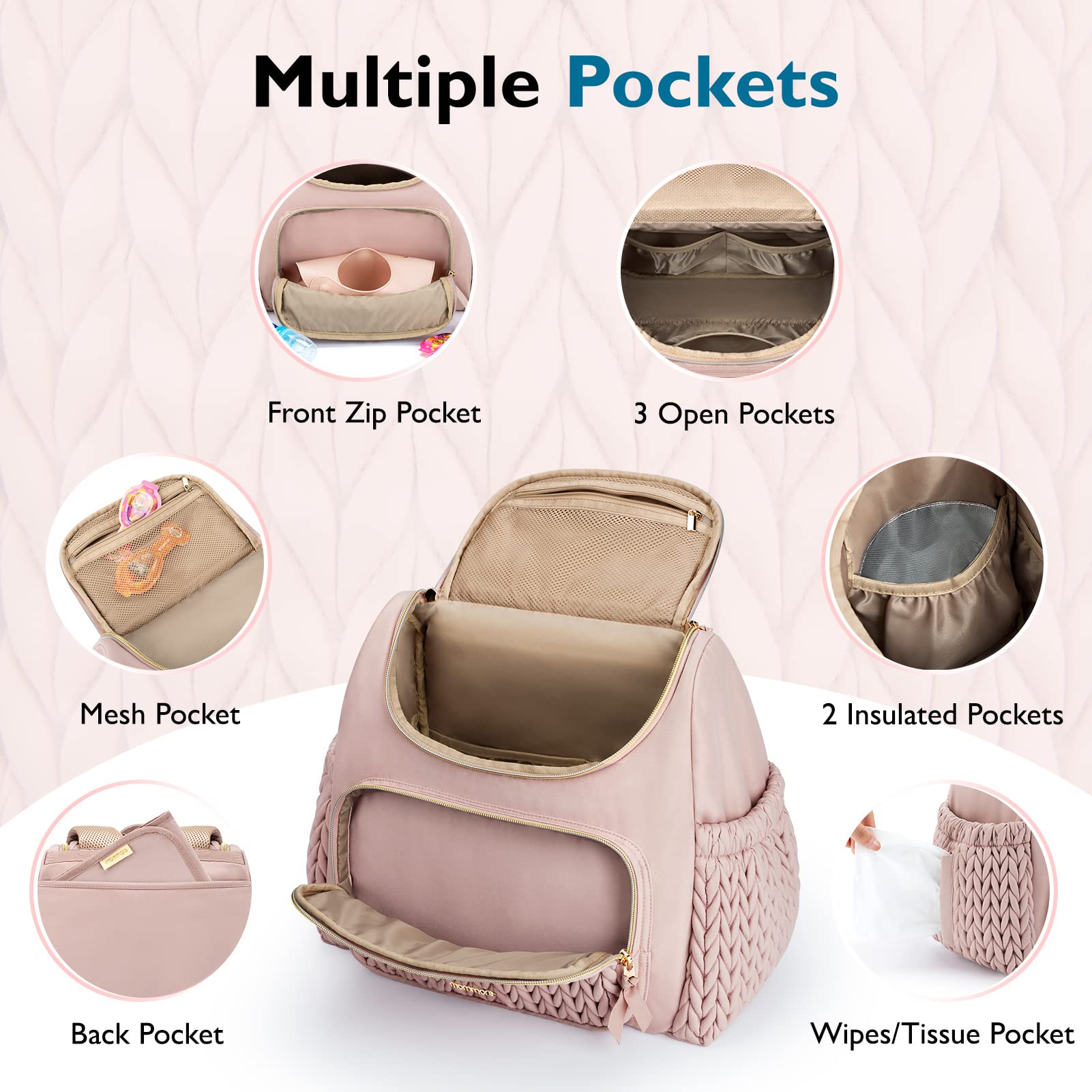 mommore diaper bag small stroller strap integration enables hands-free navigation through stores