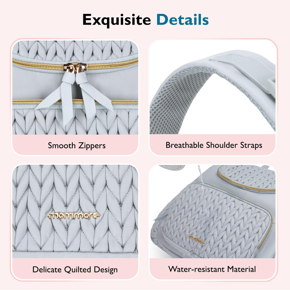 mommore diaper bag small water-resistant material protects essentials in rain
