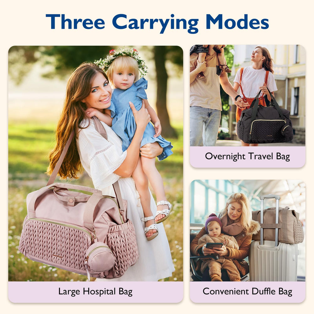 Mommore diaper bag tote includes a changing pad for comfortable diaper changes anywhere.