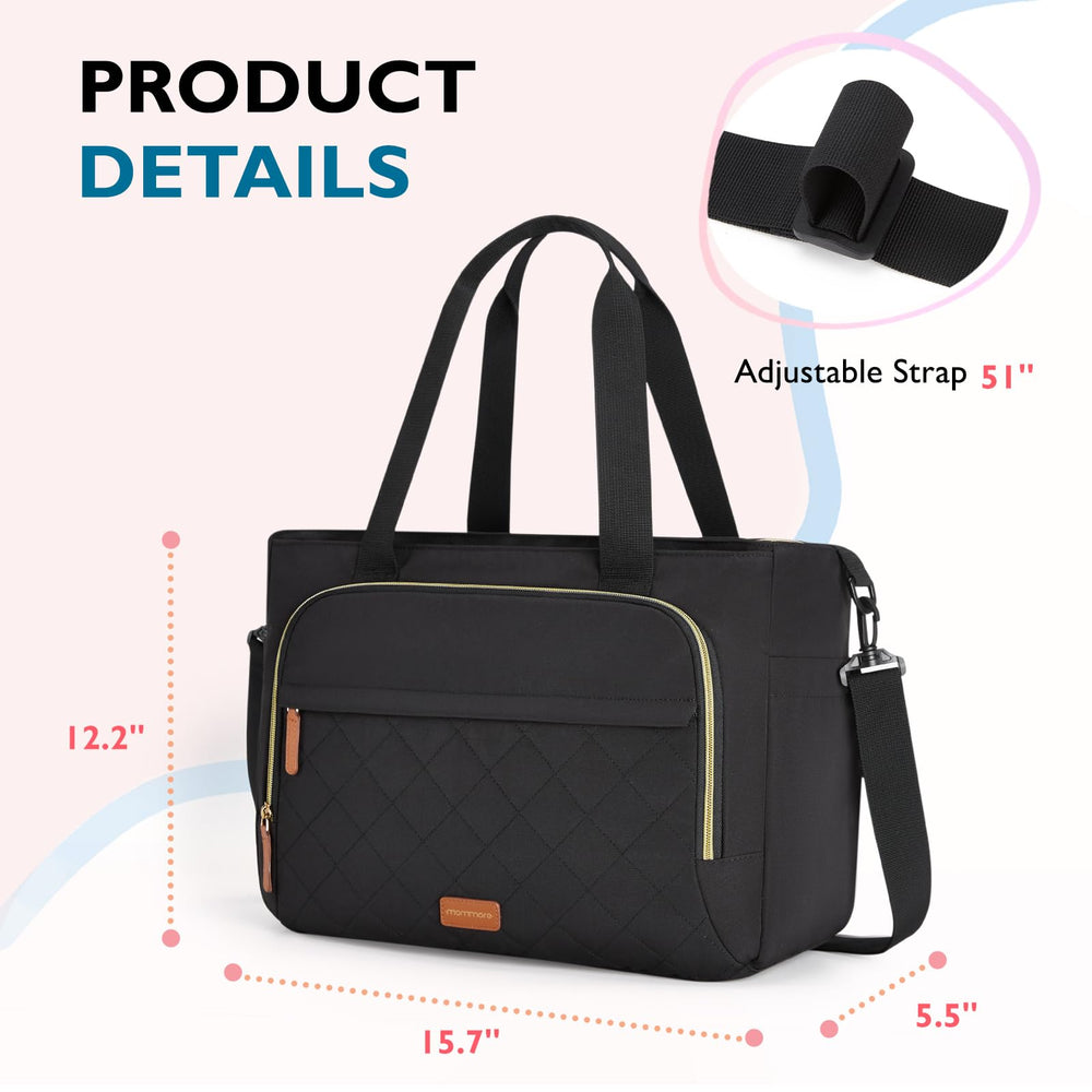 mommore diaper bag tote detachable shoulder strap enables comfortable crossbody wear