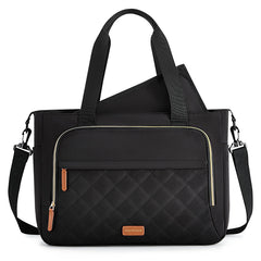 mommore diaper bag tote with small insulated pockets holds bottles on the go