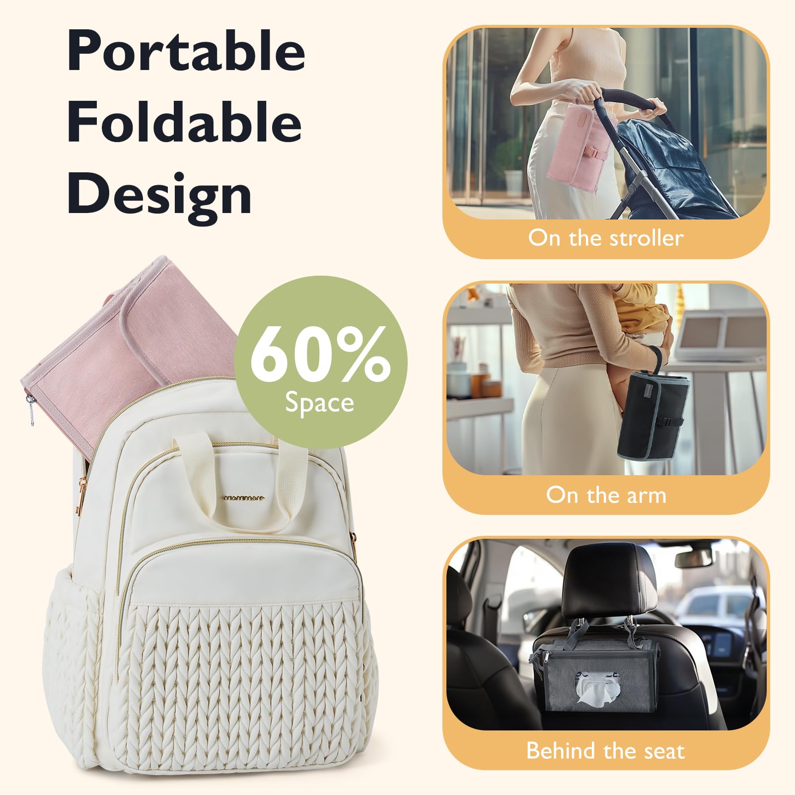 mommore expandable changing pad length showing adjustable range for growing babies