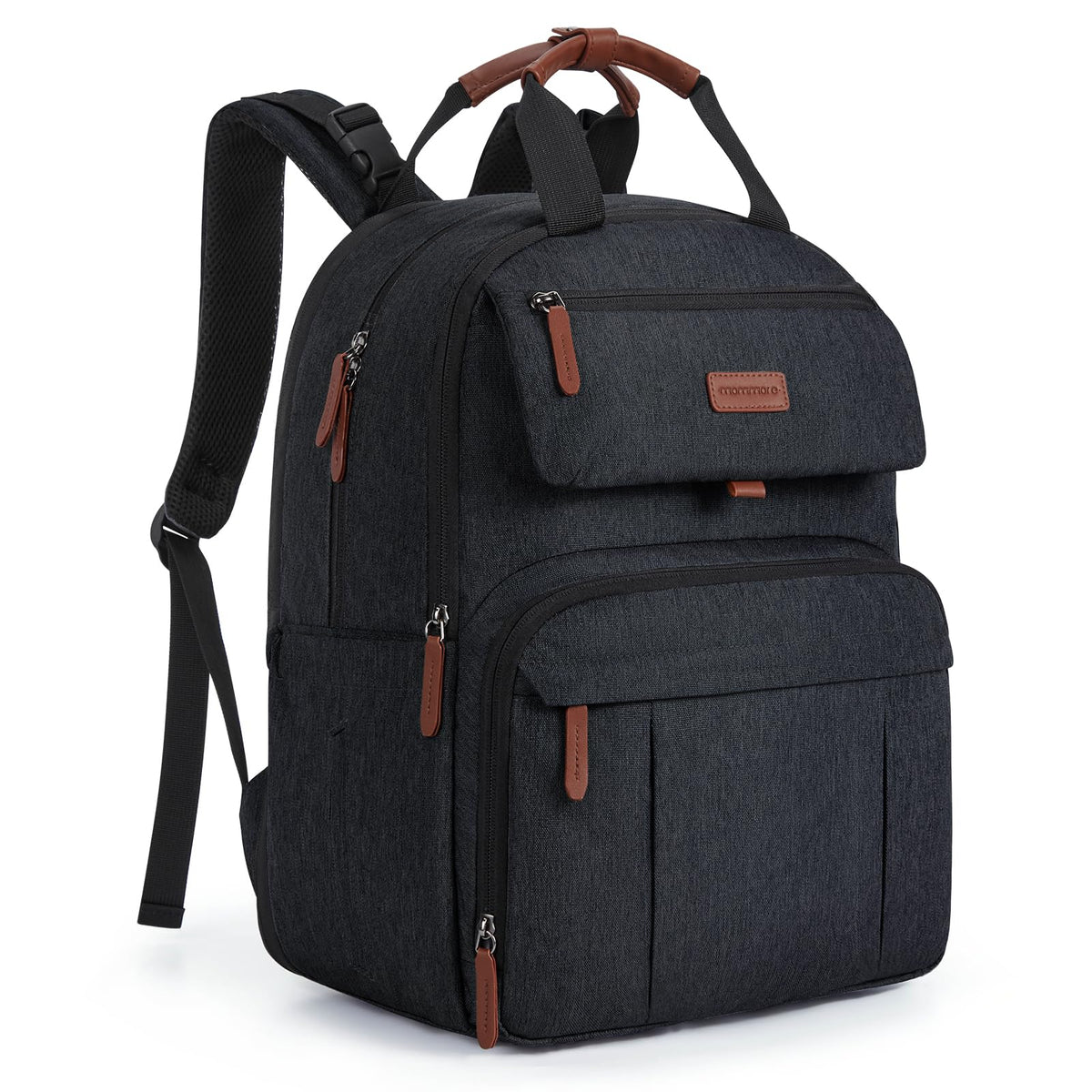 mommore expandable diaper bag backpack showing 26L to 32L capacity for two kids