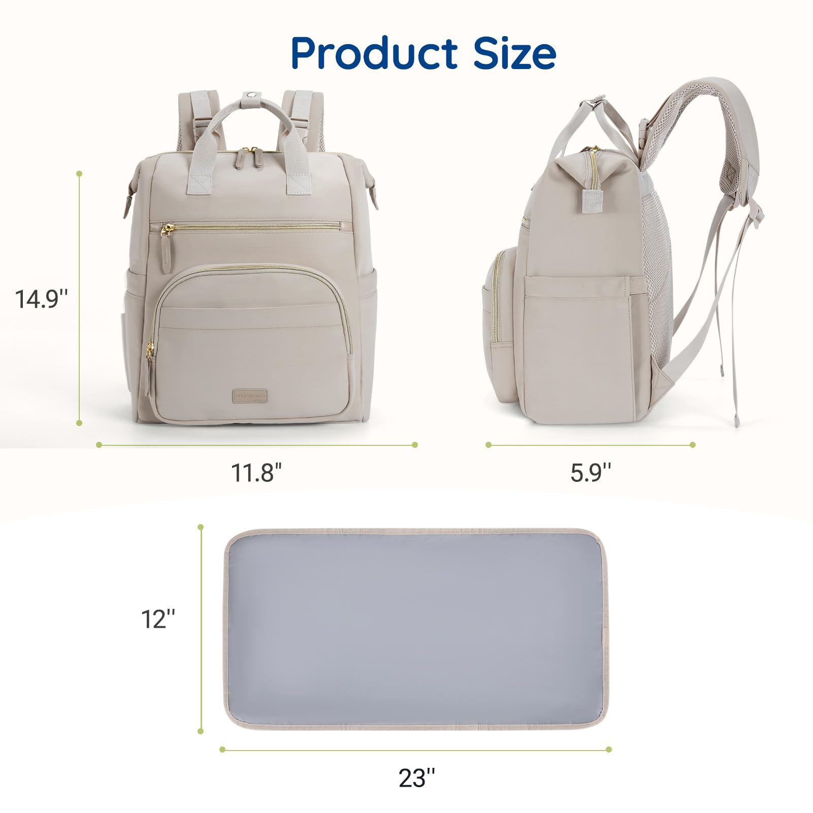 mommore neoprene diaper backpack breathable back pad for comfortable all-day wear