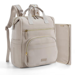 mommore neoprene diaper bag backpack open top shows easy access to essentials