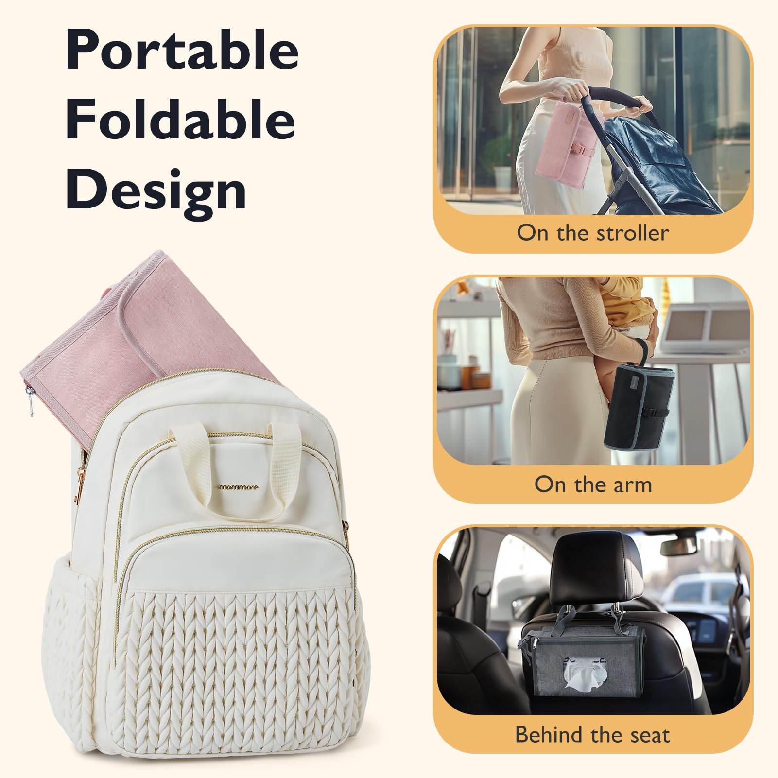 mommore portable changing pad expanded to 35-45 inches supports growing babies