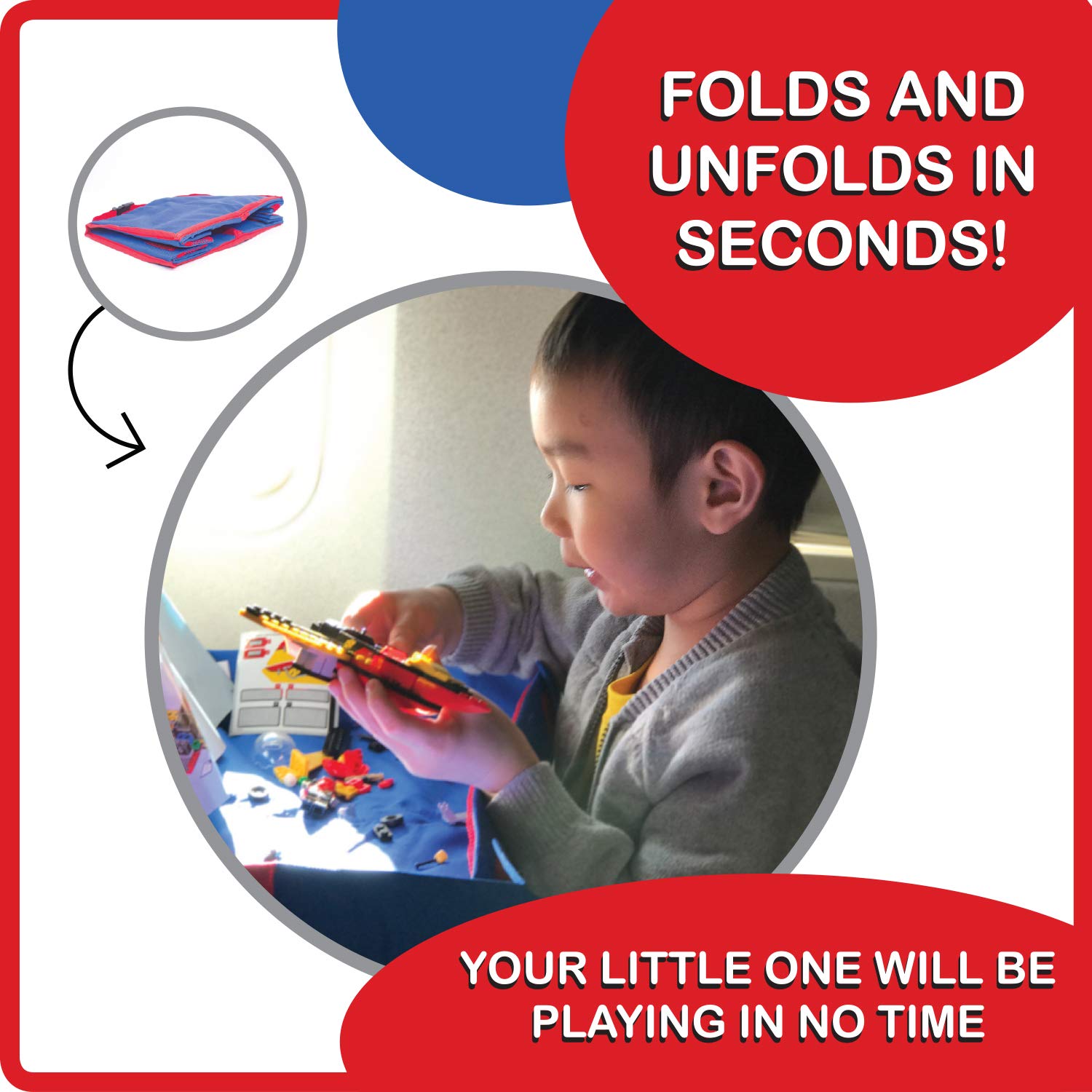 Mommy Brain Creatives Fun N Fly Tray blue-durable construction stands up to busy travel days