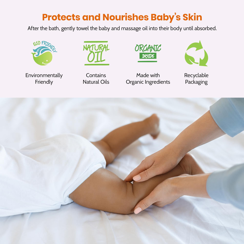 Mommy Care Baby Massage Oil with almond and calendula nourishes delicate skin