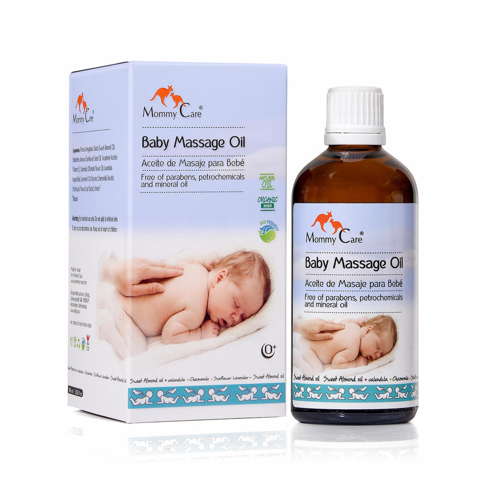 Mommy Care Baby Massage Oil bottle for gentle, hydrating massage